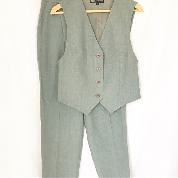 GUESS // Vintage Wool Gray Suit Pant and Vest Set - Picture 2 of 8